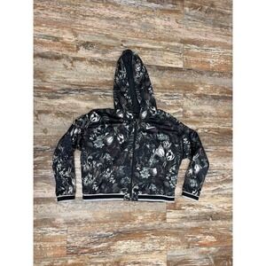 Women's Nike Court Dark Floral Full Zip Cropped Jacket Size XL Mesh Lined Active